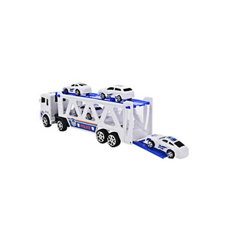 1 Set Unisex Double Trumpet Truck w// Mini Police Cars 2-4 Ages Children Kid Toy